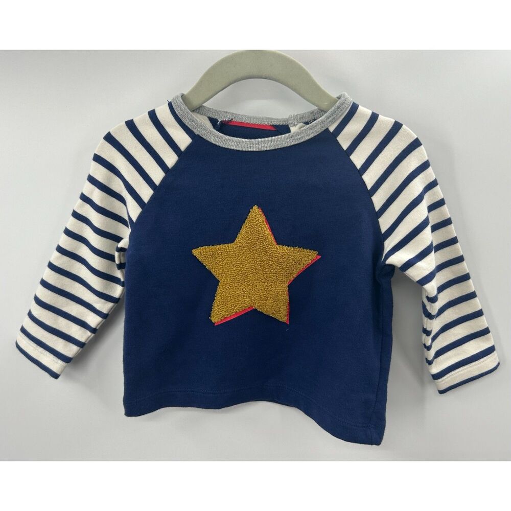 Baby Boden Star Applique 3-6 months Infant Striped long sleeve shirt - Picture 1 of 5